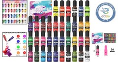 Vibrant 36 Color Translucent Epoxy Resin Pigment – Easy to Use Squeeze Bottles