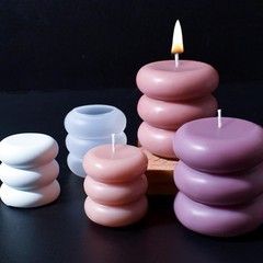 3 PCS Round Cylinder Molds Pillar Candle Mold Multiple Size White