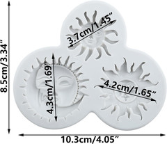 Sun and Moon Face Silicone Molds Sun Face Polymer Clay Mold for DIY Crafts Air D