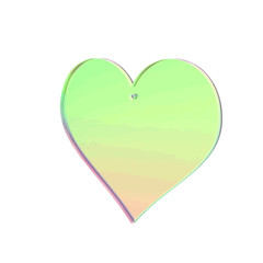 Heart Shaped Iridescent 3″ Acrylic Tile with Hole for Crafts and Party Decor