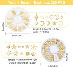 4 Boxes Star Moon Sun Snowflake Resin Filler Charms Brass Epoxy Resin Supplies C