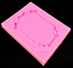 Fancy Scroll Mold – Epoxy Resin Silicone Molds – Approx 2″ x 2.5″ – Pink