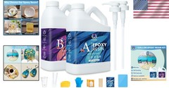 1 Gallon Epoxy Resin Kit – Food Safe, Crystal Clear, High Gloss & Bubble-Free