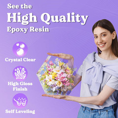 1/2 Gallon Casting Epoxy Resin,Bubble Free & Crystal Clear Epoxy Kit,2 Part Resi
