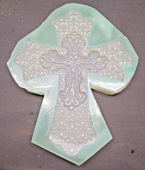 Handmade Double flower cross mold -MOLD ONLY-