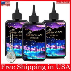 NEW 300g Clear UV Resin Hard High Gloss UV Cure Epoxy Resin Crystal Kit Premixed