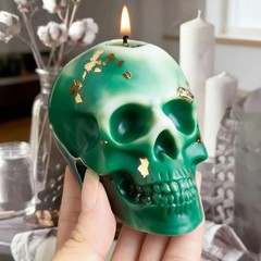 5 Pcs Large + Medium + Small 3D Skull Pumpkin Resin Molds, Flexible Silicone Ske
