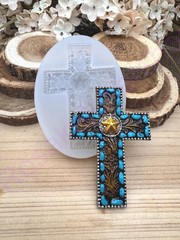 Cross with star handmade silicone mold for crafts