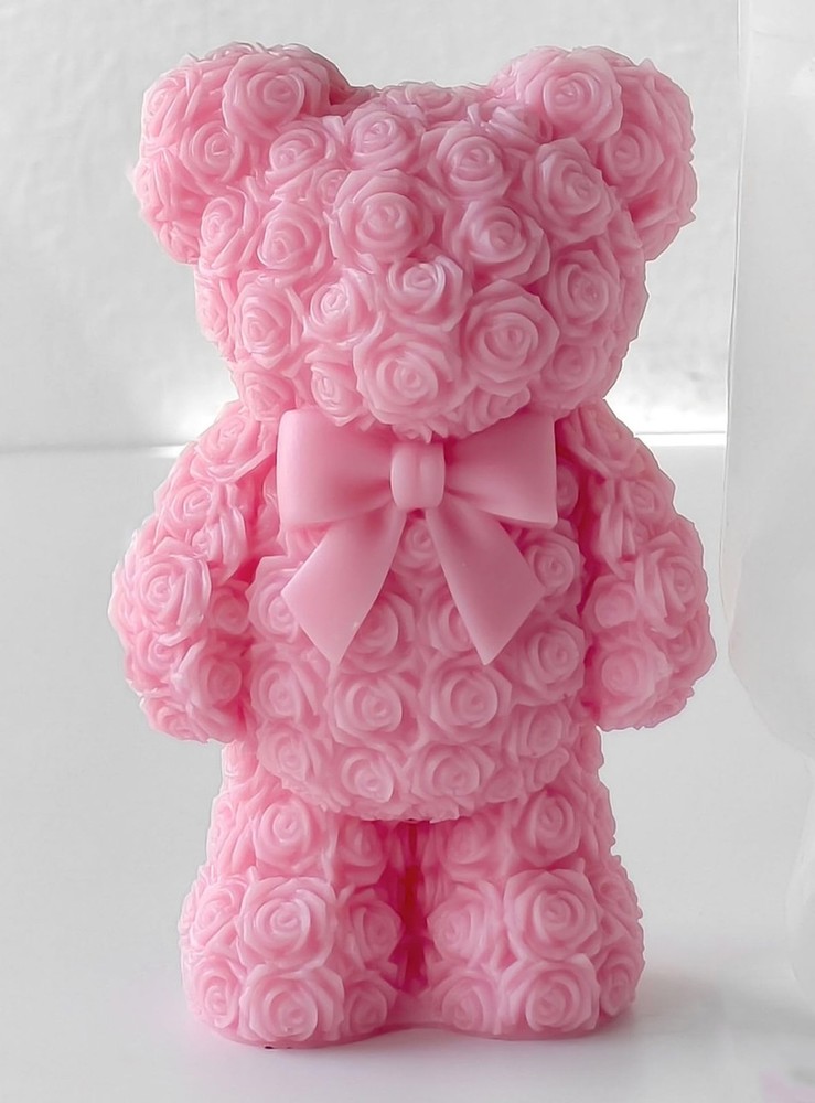 Rose Bear Heart Cylinder Candle & Resin Mold – Resin Casting Silicone Molds f…