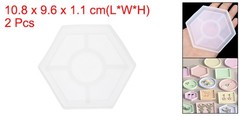 2 Pcs Hexagon Medium Coaster Silicone Resin Mould, Tray Moulds for Resin Casting