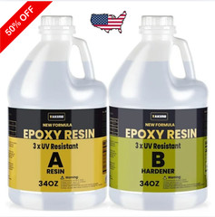 68OZ 3×UV Resistant Resin Kit,No Bubble & Crystal Clear Epoxy Resin for Coating