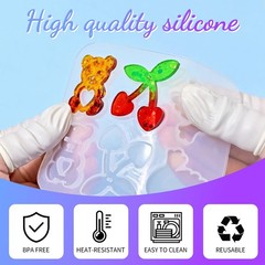 104Pcs Resin Molds Set for Women, Cute Designs with Accessories, Silicone Jew…