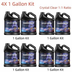 4X 1 Gallon Kit – Crystal Clear Epoxy Resin – DIY Craft Tumbler Coating (4 Gal)