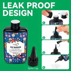 IVITA 300g Clear UV Resin Hard High Gloss UV Cure Epoxy Resin Crystal Premixed