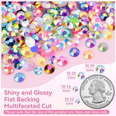 30000 Pcs Multicolor Resin Rhinestones Kit – 3mm & 4mm Flatback Gems + B7000 Glu