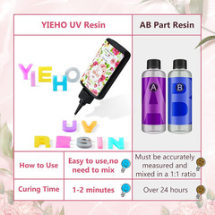 300G UV Resin,Upgraded Hard Type Crystal Clear Epoxy Resin up Premixed UV