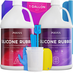 Liquid Silicone Rubber Mold Making Kit Bubble Free Translucent Clear Ratio 1 Gal