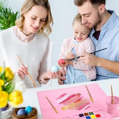 Silicone Painting Mat with Palette, Brush Holder, and Painting Area, Multicolor