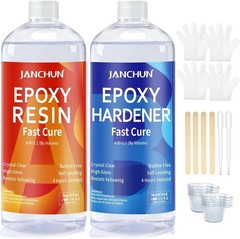 Crystal Clear Epoxy Resin Kit 32OZ Bubble-Free Anti-Yellowing Self-Leveling