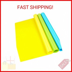 LEOBRO Silicone Mats, 3 PCS Silicone Mats for Crafts, Resin Molds, Play Dough Ma