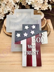 American Flag-4July Cross handmade silicone mold for crafts