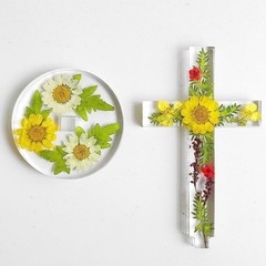 5” Standing Cross Silicone Mold with Base, Crucifix Mold for Epoxy Resin