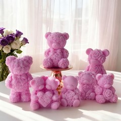 Rose Bear Heart Cylinder Candle & Resin Mold – Resin Casting Silicone Molds f…