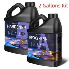 Crystal Clear Epoxy Resin – 2 Gallons Kit – Food Safe 1:1 AB Glue Fast Cure