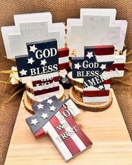 American Flag-4July Cross handmade silicone mold for crafts