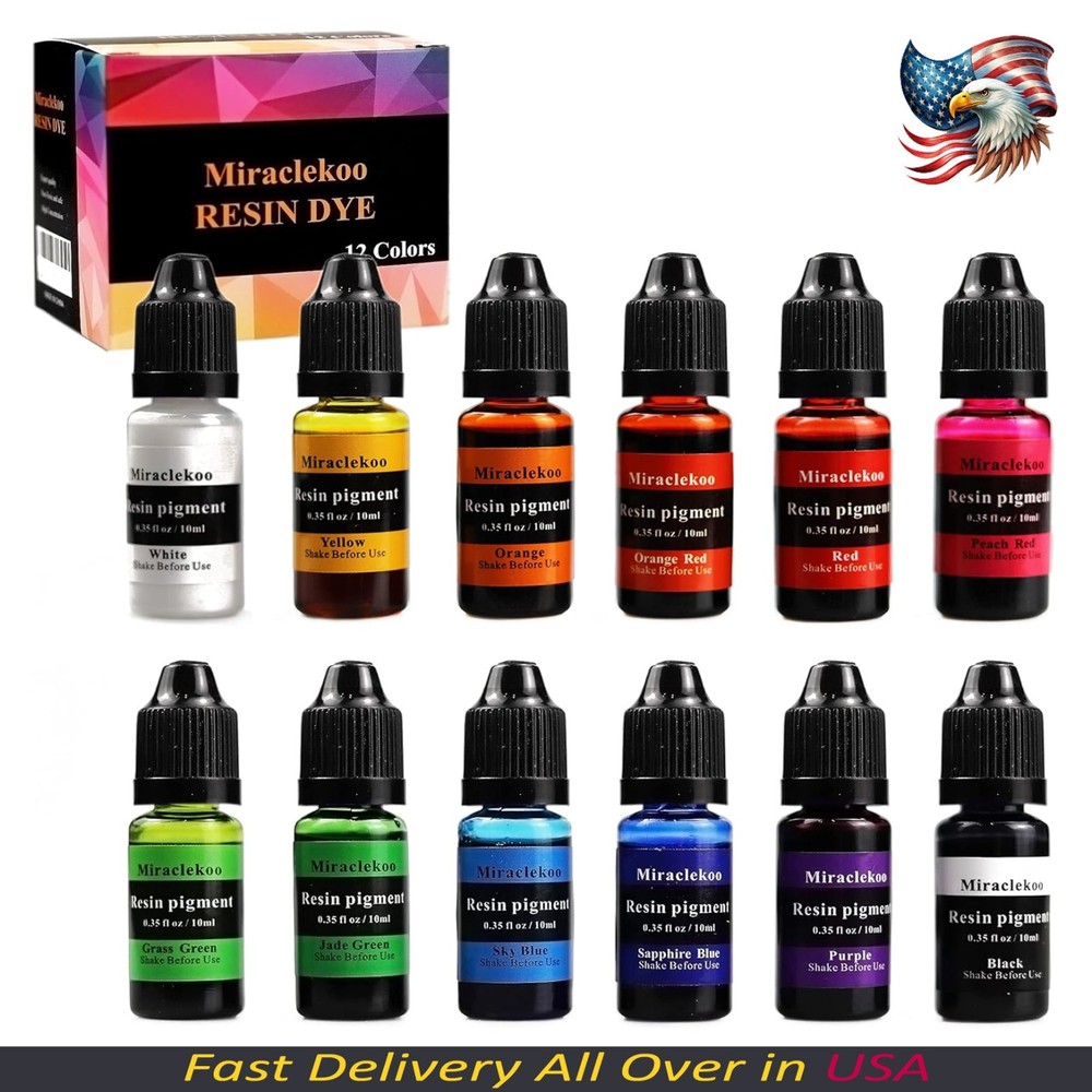 12 Colors Epoxy Resin Color Dye Colorant Liquid Epoxy Resin Pigment,10Ml Each,Tr