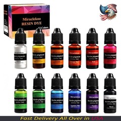 12 Colors Epoxy Resin Color Dye Colorant Liquid Epoxy Resin Pigment,10Ml Each,Tr