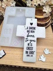 Bible verses LUKE 2:11 MATTHEW 12/21 cross handmade silicone mold for crafts