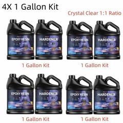 4X 1 Gallon Kit – Crystal Clear Tumbler Epoxy Resin – DIY Craft Painting Coating