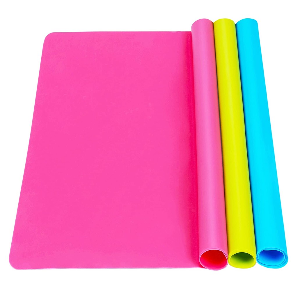 3 Pack Silicone mat Large Silicone Sheets for Crafts, Liquid, Resin Jewelry C…