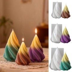 3PCS Spiral Cone & Cylinder Candle Molds Reusable DIY Soap Making Craft Supplies