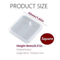TuNan 20pcs Square Jewelry Casting Molds, 42mm x 42mm, Semi-transparent
