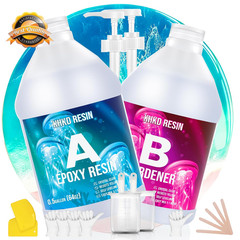 1 Gallon 2 Part Crystal Clear Epoxy Resin Kit High Gloss UV Resistant DIY Crafts