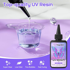 UV Resin Molds Jewelry Making Kit With UV Lamp 300g Clear Fast Curing Tools