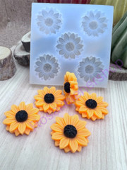 SUN FLOWERS silicone mold size medium for Fondant-Resin-Clay-Candy-handcrafts