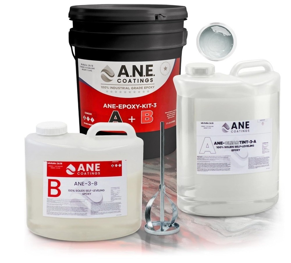 Self Leveling Epoxy Resin Kit – ANE Garage Floor Epoxy Kit Spreads Seamlessly