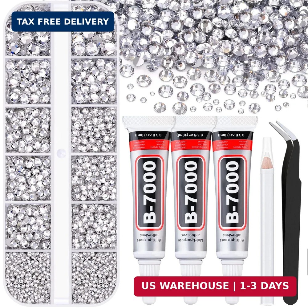 Resin Rhinestones for Crafting with B7000 Jewelry Glue, 1 Box Clear Flatback Cry