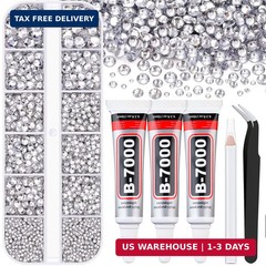 Resin Rhinestones for Crafting with B7000 Jewelry Glue, 1 Box Clear Flatback Cry