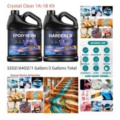 Clear Epoxy Resin – Bulk 32oz/64oz/1 Gallon/2 Gallons Kit – DIY River Table Top