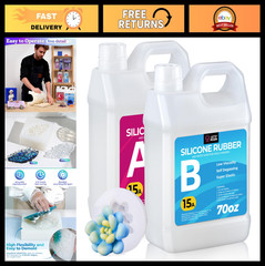 Silicone Mold Making Kit 140oz Liquid Rubber – Clear Translucent DIY Molds 1:1 M