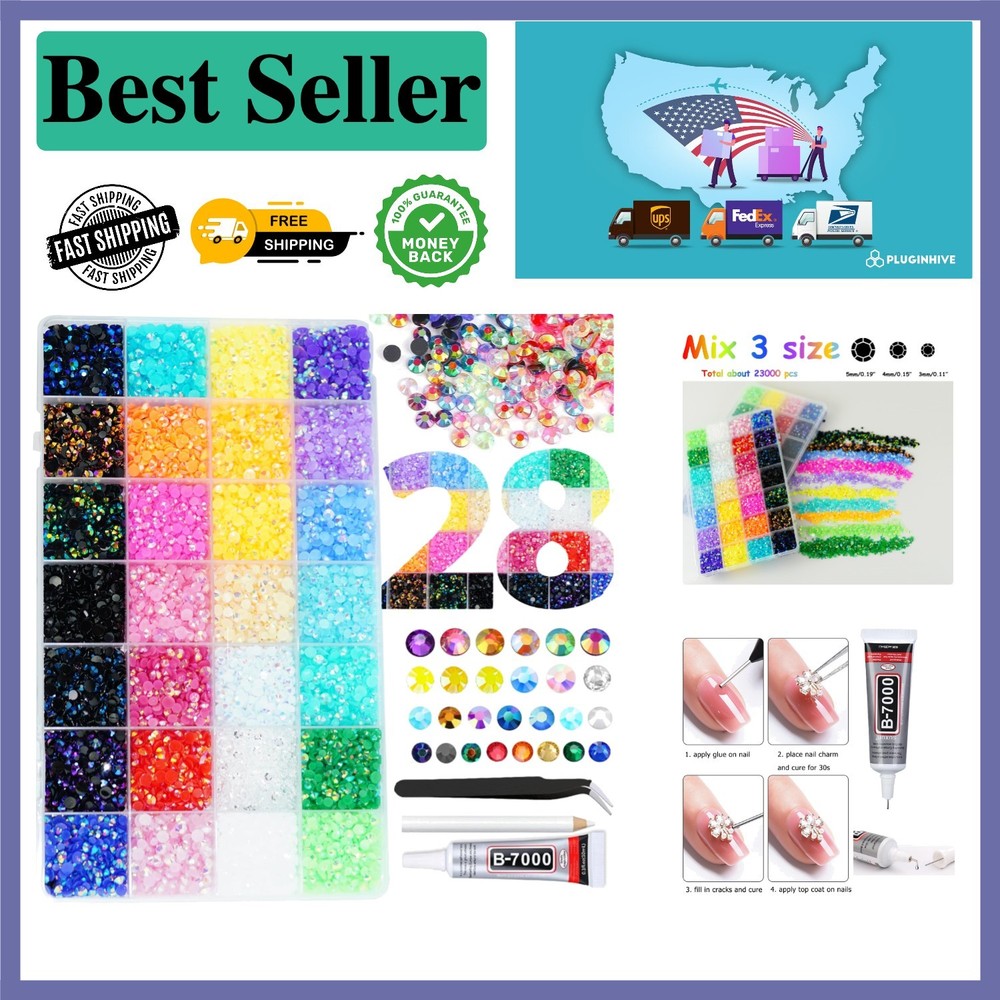 22000 PCS Multicolor Resin Rhinestones – Mixed Sizes for Stunning DIY Crafts
