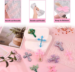 Cross Resin Molds,12 Cavity Epoxy Resin Cross Molds Silicone Molds for Keychain
