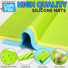 LEOBRO Silicone Mats, 3 PCS Silicone Mats for Crafts, Resin Molds, Play Dough Ma
