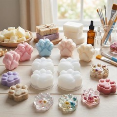 YANGYIXIN Cat Paw Silicone Molds, 4-Pack, 2.5″x2.5″x1.5″ taba Squishy molds& …