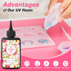 300G UV Resin Kit with Light and Molds, Arts and Crafts for Adults, Jewelry Maki