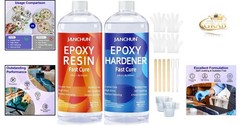 Crystal Clear Epoxy Resin Kit 32OZ Bubble-Free Anti-Yellowing Self-Leveling